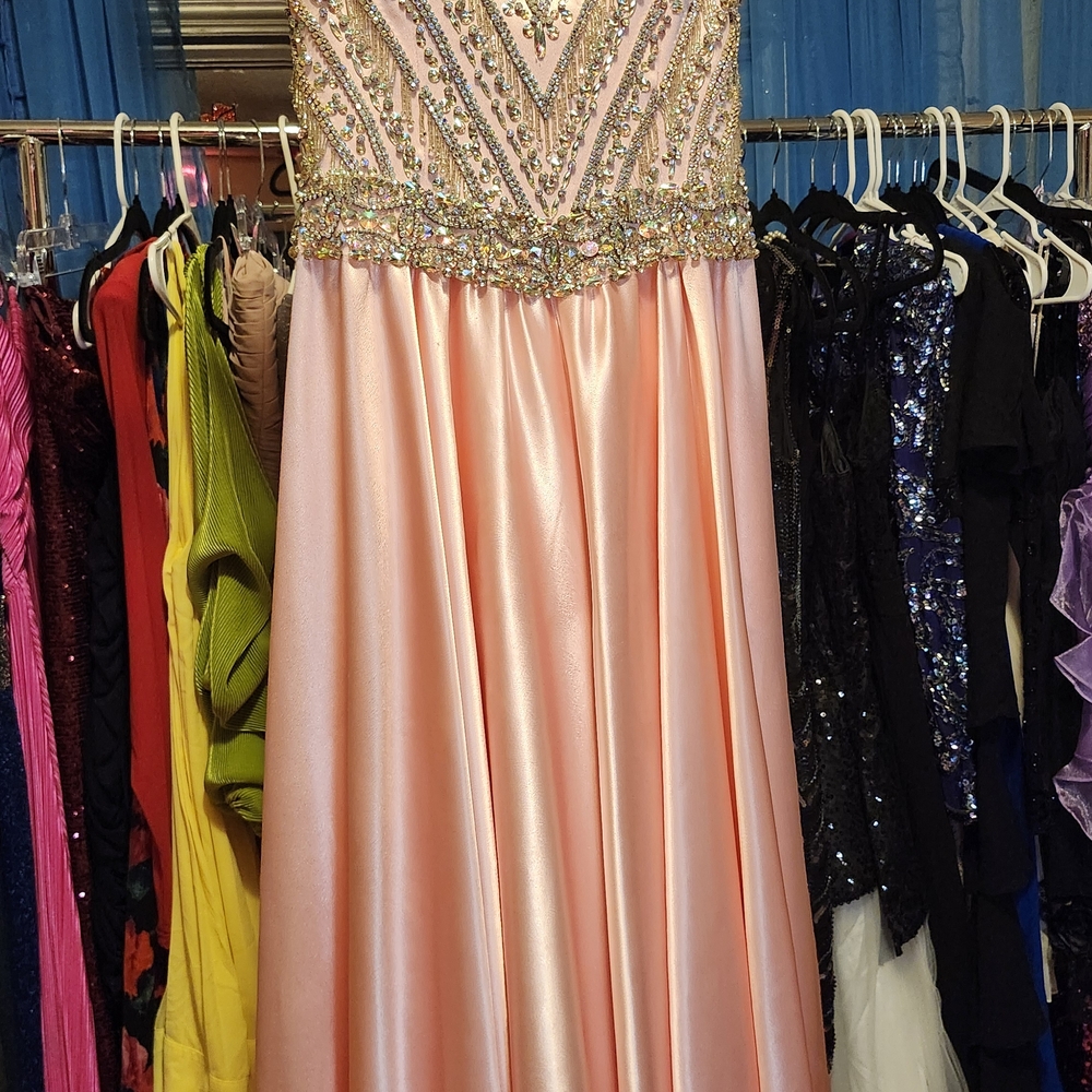 Elegant Pink Embellished Kids Formal Gown